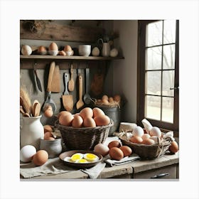 Eggs On The Counter Canvas Print