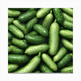 Background Of Green Cucumbers Canvas Print