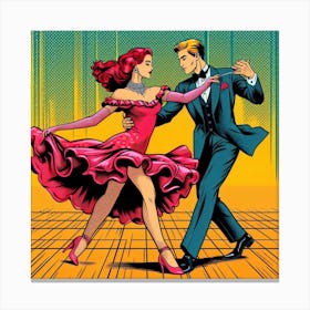Ballroom dance, pop art Canvas Print