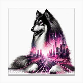 Collie silhouette 1 Canvas Print