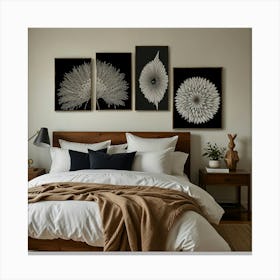 Black And White Dahlia Canvas Print