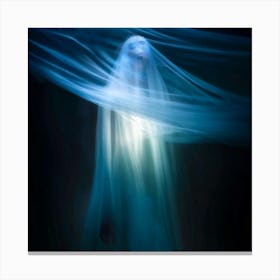 Spirit Trapped Screaming Partially Visible Through A Delicate Translucent Veil Ethereal Essence Canvas Print