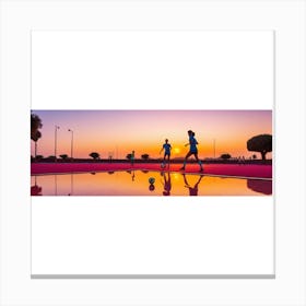Sunset At The Beach AI generated 1 Canvas Print