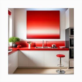 Red Kitchen Canvas Print