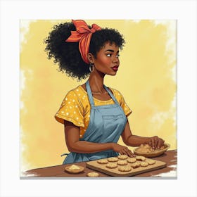 African American Woman Baking Leinwandbild