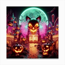 Halloween Haunted House Canvas Print