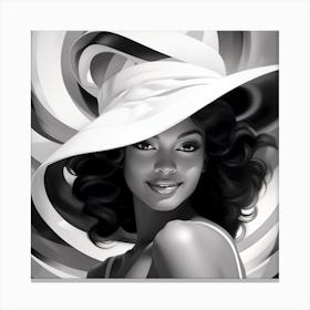 Black And White Hat 1 Canvas Print