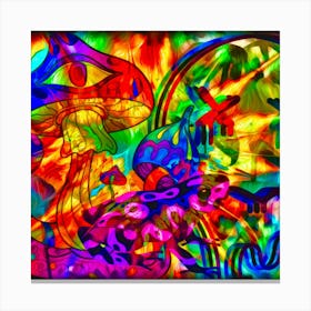 Psychedelic Eye Of The Mushroom Canvas Print