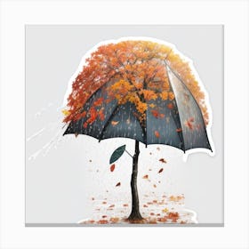 An Umbrella Falling To The Ground Rain Falling 5 Canvas Print