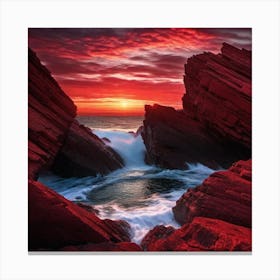 Sunset On The Rocks Canvas Print