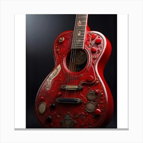 Heartstrings Monarchy Queen Of Hearts Guitar Elegance (3) Canvas Print
