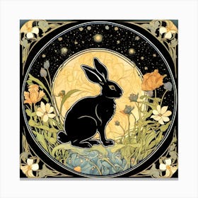 Rabbit In The Moonlight Canvas Print