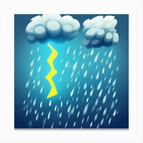 Lightning And Rain Canvas Print