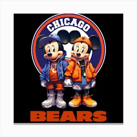 Mickey & Minnie Chicago Bears Canvas Print