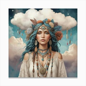 Bohemian Cloud Wanderer Boho Art Style Art Print 2 Canvas Print