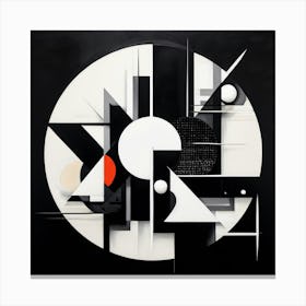 A Black And White Bold Geometric Shapes art print Canvas Print