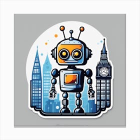 Robot In London 23 Canvas Print