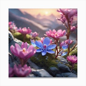 Flowers In The Mountains Canvas Print
