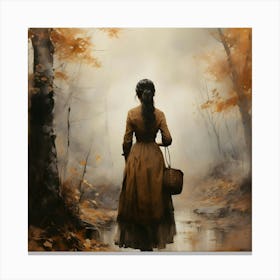 Girl In The Woods Canvas Print