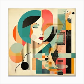 Abstract Woman With Guitar Canvas Print