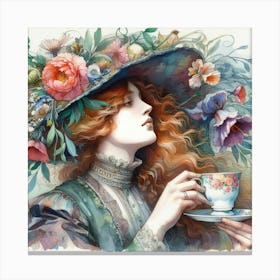 Lady In A Hat Canvas Print