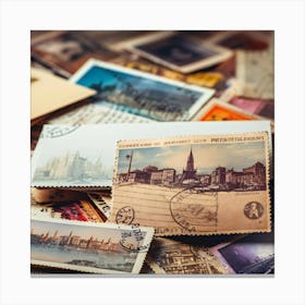 Postage Stamps 16 Canvas Print