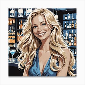 Bar Girl Painting Canvas Print