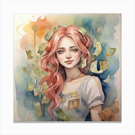 Money Girl Canvas Print