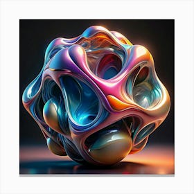 3d Abstract Colorful Object Canvas Print