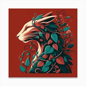 Rabbit In The Forest Canvas Print