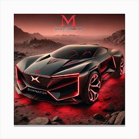 A Futuristic Car Mars Dominator Crimson Storm Canvas Print