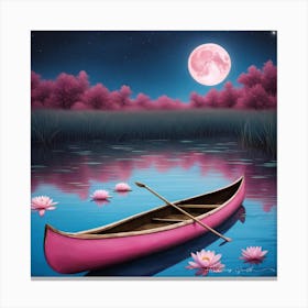 Pink Canoe Canvas Print