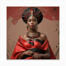 African Woman In Traditional Dress Canvas Print