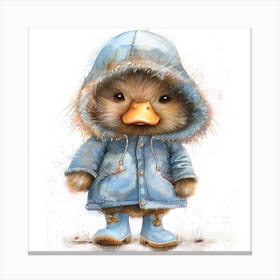 Duck In Raincoat Canvas Print