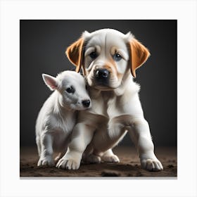 Puppy And Dog Canvas Print