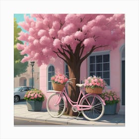 Pink Cherry Blossoms Canvas Print