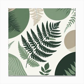 Scandinavian style, Green fern 1 Canvas Print