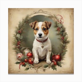 Jack Russell Terrier Christmas 1 Canvas Print