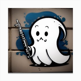 Ghost With A Gun 3 Canvas Print