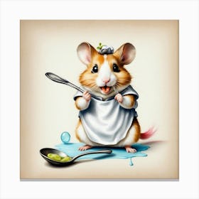 Hamster In An Apron Canvas Print