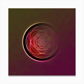 Geometric Neon Glyph on Jewel Tone Triangle Pattern 400 Canvas Print