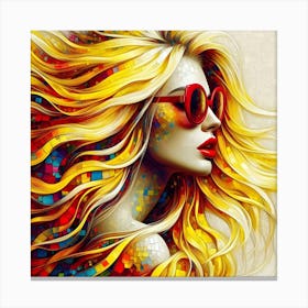 Girl With Long Yellow Hair Canvas Print