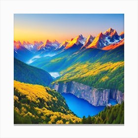 Sunrise In The Mountains 7 Canvas Print