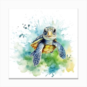 Baby Sea Turtle Watercolour 3 Canvas Print
