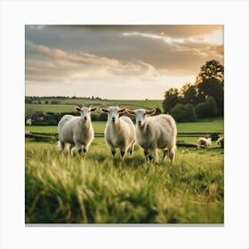 Sheep In A Field 8 Canvas Print