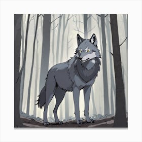 Wolf In The Woods 23 Canvas Print