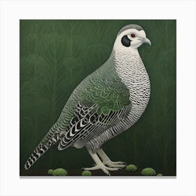 Ohara Koson Inspired Bird Painting Partridge 1 Square Canvas Print