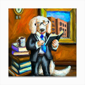 Abstract Oil-Dog Lawyer Canvas Print