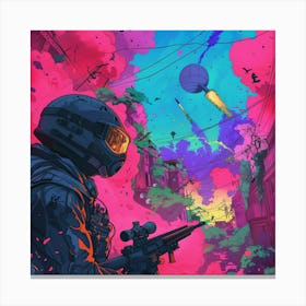 Soldier With A Gun 1 Canvas Print