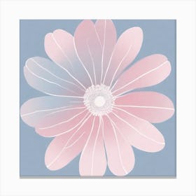 A White And Pink Flower In Minimalist Style Square Composition 587 Canvas Print